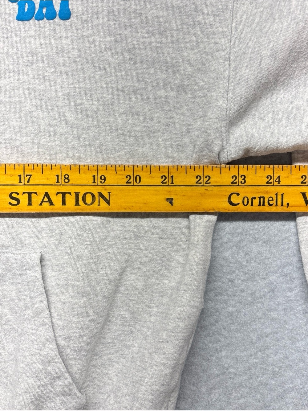 Women's Gray Hoodie‎ Sweatshirt with Blue Chest Logo - Picture 6 of 11